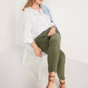 J Crew Dannie olive green pants w/ back zipper detail sz6